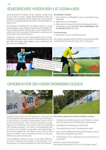 YELLOW | Vereinszeitung 1. FC Egenhausen Juni 2019