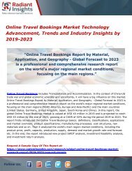 Online Travel Bookings Market Technology Advancement, Trends and Industry Insights by 2019-2023 