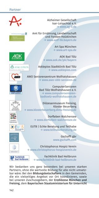 KBW Bad Tölz-Wolfratshausen Programm September 2019 bis Januar 2020