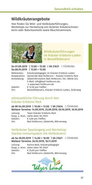 KBW Bad Tölz-Wolfratshausen Programm September 2019 bis Januar 2020