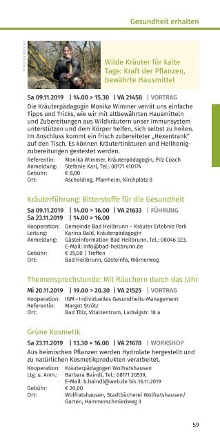 KBW Bad Tölz-Wolfratshausen Programm September 2019 bis Januar 2020