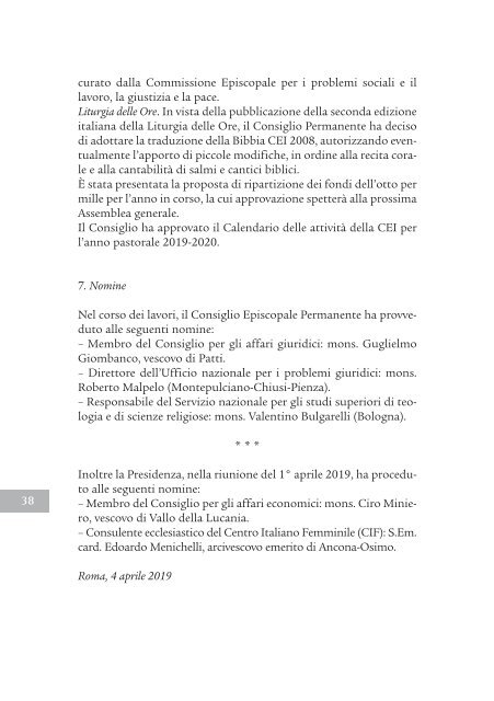 Bollettino Diocesano Gennaio-Marzo 2019