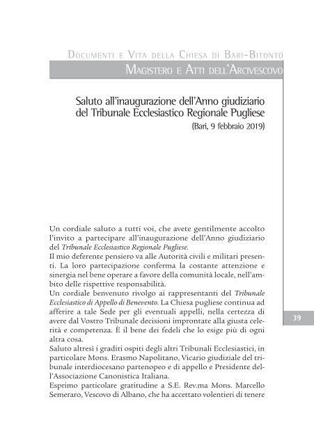 Bollettino Diocesano Gennaio-Marzo 2019