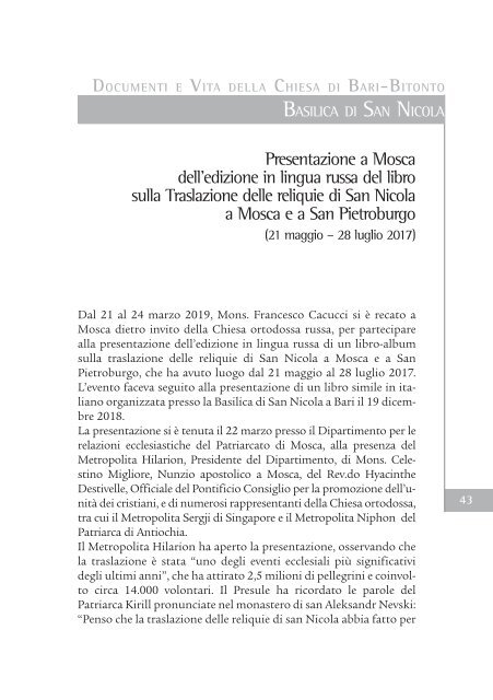 Bollettino Diocesano Gennaio-Marzo 2019