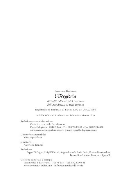 Bollettino Diocesano Gennaio-Marzo 2019