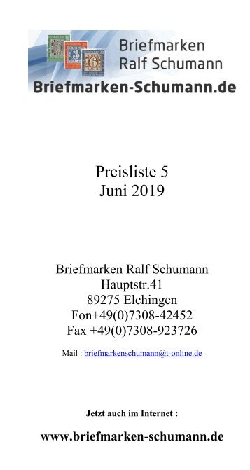 Katalog Schumann 2019