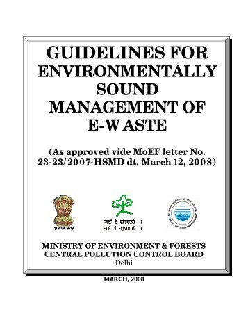 Guidelines for environmentally sound management of e-waste