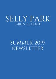 Selly Park Girls' School Newsletter Summer 2019