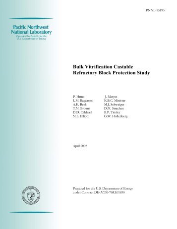 Bulk Vitrification Castable Refractory Block Protection Study - Pacific ...