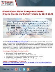 Global Digital Rights Management Market Growth, Trends and Industry Share by 2013-2028