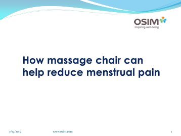 How massage chair can help reduce menstrual pain