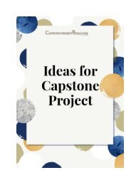 Ideas for Capstone Project on How to Rich a Success with It