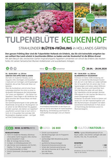 Garten & Kultur 2019 I 2020 • Reisekatalog  Juni bis September 