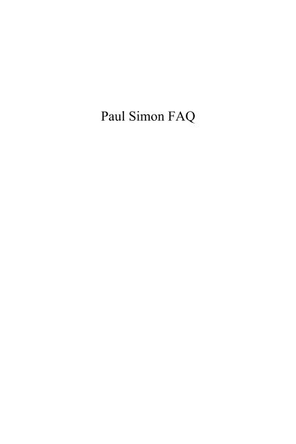 Paulsimon Faq