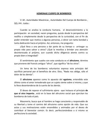 Homenaje a Bomberos de la Logia Masónica de Temuco