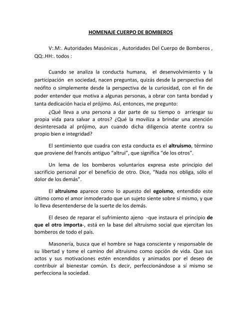 Homenaje a Bomberos de la Logia Masónica de Temuco