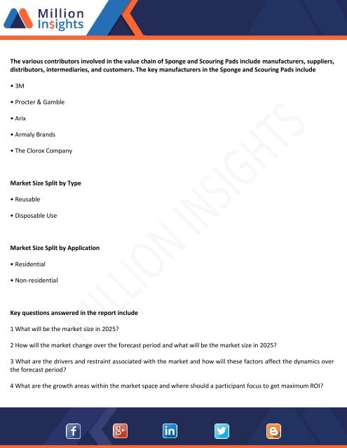 Sponge and Scouring Pads Market Capacity and Trend by 2025