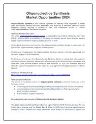 Oligonucleotide Synthesis Market Opportunities 2024