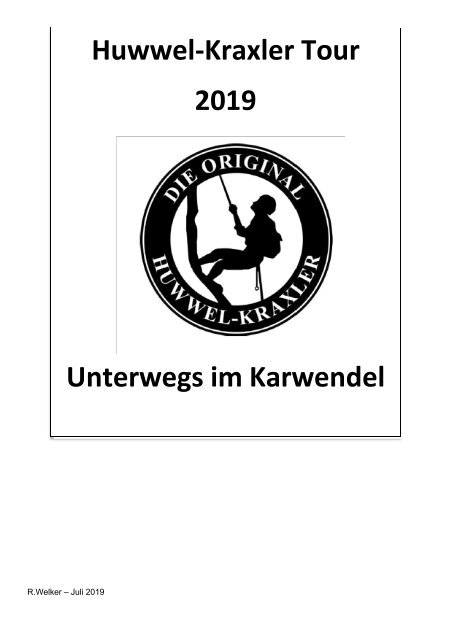 Huwwel-Kraxler Tour 2019