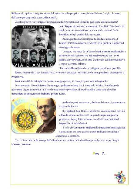 Notiziario Rotary Club Cropani Anno III n° 1 luglio-agosto 2019