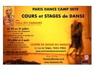 Programme PARIS DANCE CAMP 2019 avec Tebby RAMASIKE