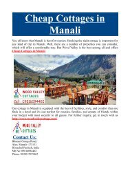 Cheap Cottages in Manali