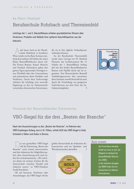 2019-7-8 OEBM Der Österreichische Baustoffmarkt - PCI Durapox - Fugen ganz nach Ihrem Geschmack