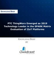 PTC ThingWorx Emerged as 2019 Technology Leader in the SPARK Matrix Evaluation of IIoT Platforms