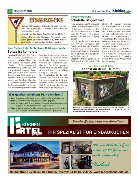 Hänicher Bote | November-Ausgabe 2016