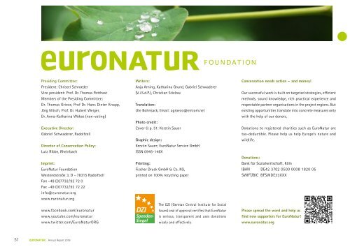 Annual Report 2018 EuroNatur Foundation