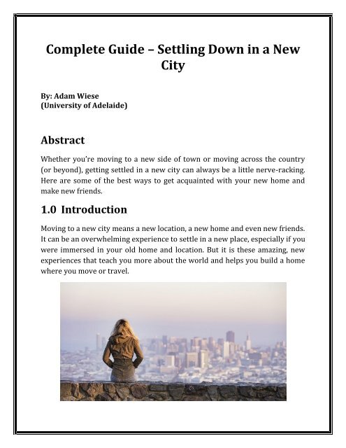 Complete Guide – Settling Down in a New City