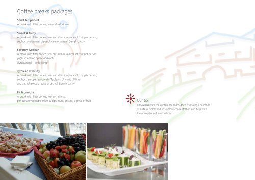 Congress Centre Alpbach | Catering brochure