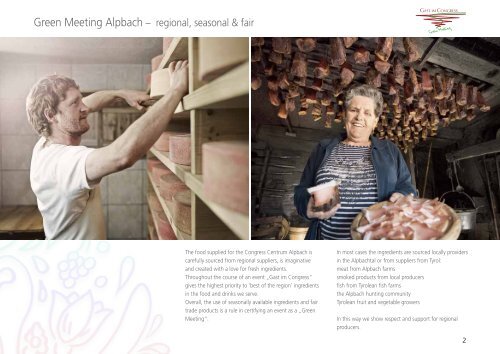 Congress Centre Alpbach | Catering brochure