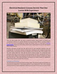 Electrical Business Lessons Secrets That One Learns With Experience