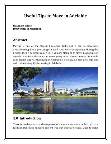 Useful Tips to Move in Adelaide