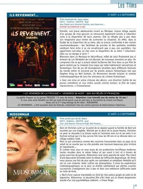 GAZETTE CINÉMA[S] LE MÉLIÈS N°157 - AOÛT 2019