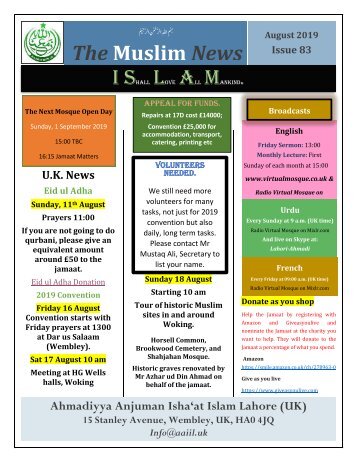 Muslim News No 83 August 2019