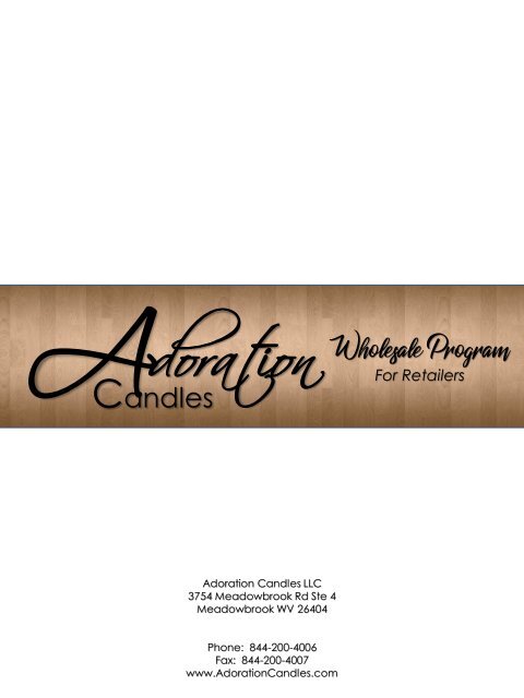 Adoration Candles Wholesale Catalog