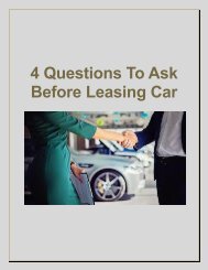 4 Questions To Ask Before Leasing Car