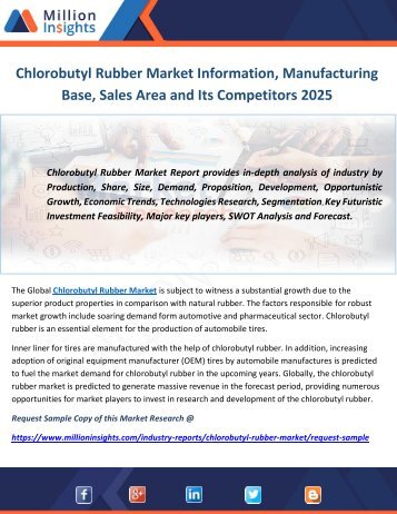 Chlorobutyl Rubber Market Information, Manufacturing Base, Sales Area and Its Competitors 2025