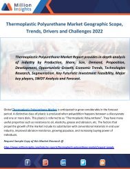 Thermoplastic Polyurethane Market Geographic Scope, Trends, Drivers and Challenges 2022