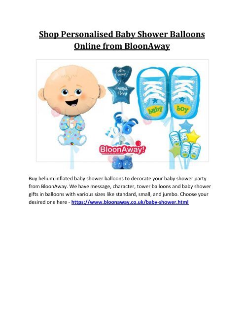 Shop Personalised Baby Shower Balloons Online from BloonAway