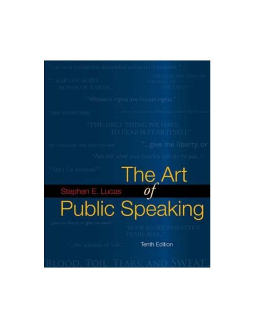 The art of Public Speaking - Stephen Lucas
