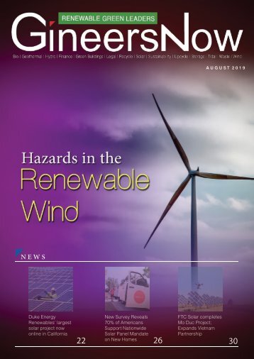 Potential Hazards of Wind Renewables, Renewable Green Leaders magazine, Aug2019