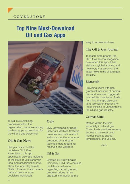 The Rise of Mobile Apps in the Energy Industry, Oil & Gas Leaders magazine, Aug2019