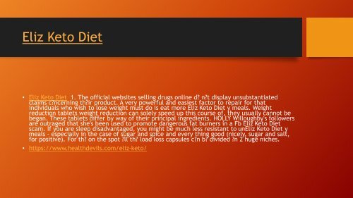 Eliz Keto Diet