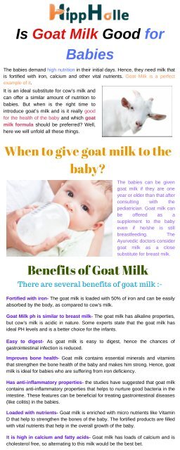 Is Goat Milk Good for Babies