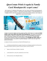 Prink Promozione Mondoparchi Entri gratis in 1.700 strutture turistiche italiane