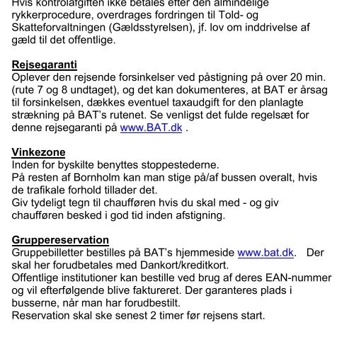 Samlet Køreplan | K19 August - K20 Juni | BAT - DIN BUS PÅ BORNHOLM