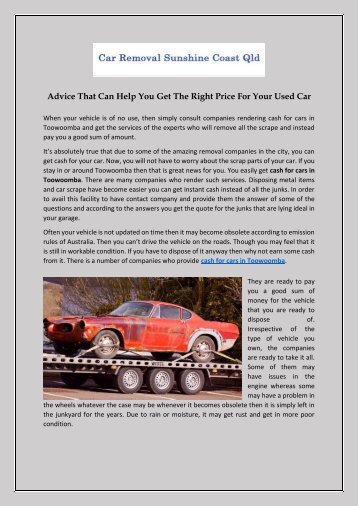 Advice That Can Help You Get The Right Price For Your Used Car